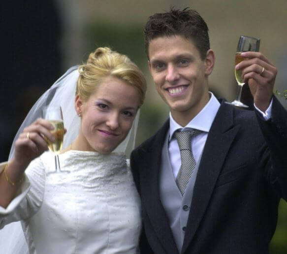 Benoit Bertuzzo's wife, Justine Henin, with her ex-husband.